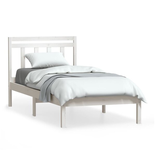 vidaXL Cadre de lit Blanc Bois de pin massif 100x200 cm