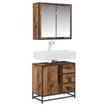 vidaXL Ensemble de mobilier de salle de bain 2 Pièces Bois Ancien