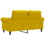 vidaXL Canapé à 2 places Jaune 120 cm Velours