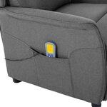 vidaXL Chaise de massage Gris clair 67.5 x 93.5 x 101.5 cm tissu