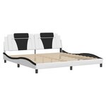 vidaXL Cadre de lit Viana avec LED sans matelas blanc et noir 200x200 cm