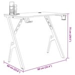 vidaXL Bureau de jeu avec pieds en forme de Y Noir 90x60x75 cm