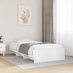 vidaXL Cadre de lit sans matelas blanc 75x190 cm bois d'ingénierie