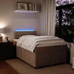 vidaXL Sommier à lattes de lit et matelas gris clair 120x190cm velours