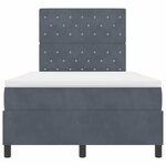 vidaXL Lit à ressorts avec matelas Gris foncé 120 x 200 cm Velours