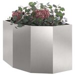 vidaXL Jardinière d'Angle Argent 60 x 60 x 50 cm Acier inoxydable