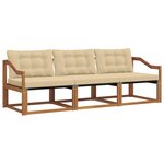vidaXL Ensemble de canapés d'extérieur 3 Pièces Naturel et Beige