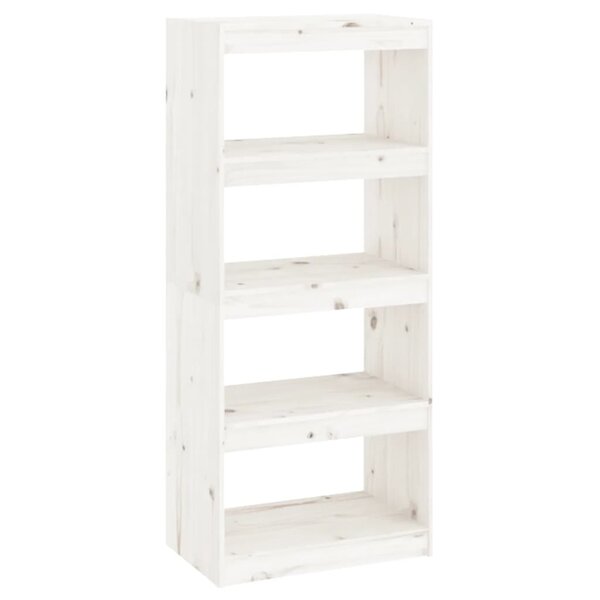 vidaXL Bibliothèque/Séparateur de pièce Blanc 60x30x135 5cm Pin massif