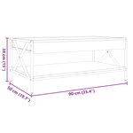 vidaXL Table basse avec LED Infinity chêne fumé 90x50x38 cm