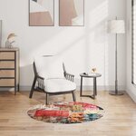 vidaXL Tapis lavable antidérapant Patchwork φ120 cm multicolore