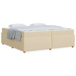 vidaXL Cadre de lit avec matelas avec matelas Crème 200 x 200 cm tissu