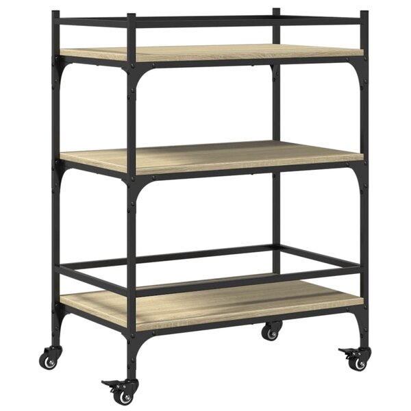 vidaXL Chariot de cuisine chêne sonoma 65x40x86 5 cm bois d'ingénierie