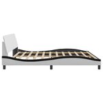 vidaXL Cadre de lit Dover blanc et noir 200x200 cm similicuir