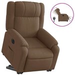 vidaXL Fauteuil inclinable électrique marron tissu