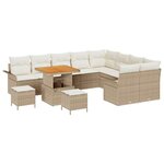 vidaXL Ensemble de canapé de jardin avec coussin 12 Pièces Beige et crème