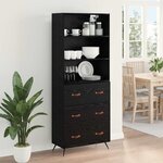 vidaXL Haut Armoire Chêne noir 69 5 x 34 x 180 cm Bois d'ingénierie