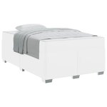 vidaXL Cadre de lit avec matelas Blanc 120 x 200 cm tissu
