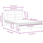 vidaXL Lit avec matelas noir 120x200 cm tissu