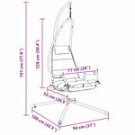 vidaXL Chaise suspendue Café 94 x 107 x 196.5 cm Acier