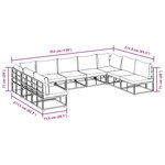 vidaXL Ensemble de canapé de jardin avec coussin 9 Pièces Noir Aluminium