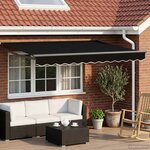 vidaXL Store rétractable manuel avec LEDs Noir et anthracite 3 x 2 5 m