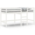 vidaXL Lit mezzanine enfants échelle blanc 80x200 cm bois pin massif