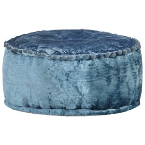 vidaXL Pouf Rond Velours 40x20 cm Bleu