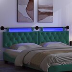 vidaXL Tête de lit suspendue Avec lumière LED Turquoise Velours