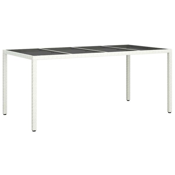 vidaXL Table de Jardin Blanc polyrotin