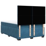 vidaXL Sommier à lattes de lit et matelas bleu 140x200 cm velours