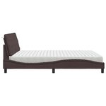 vidaXL Lit avec matelas marron foncé 180x200 cm tissu