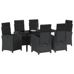 vidaXL Ensemble de salle à manger pour jardin 7 Pièces Noir polyrotin
