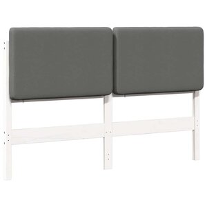 vidaXL Tête de lit capitonnée Blanc et gris clair 140 cm Pin massif