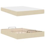 vidaXL Cadre de lit avec matelas avec matelas 2 Pièces Crème tissu