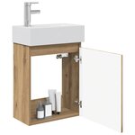 vidaXL Meuble de salle de bain avec robinet Chêne artisanal