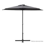 Demi Parasol de balcon 270 cm - Pied non inclus - Structure acier et toile polyester 180g/m2 - Gris