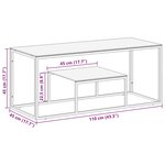 vidaXL Table basse argenté acier inoxydable et verre trempé