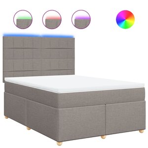 vidaXL Sommier à lattes de lit avec matelas Taupe 160x200 cm Tissu