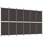 vidaXL Cloison de séparation 6 panneaux Marron 300x180 cm Tissu