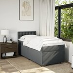 vidaXL Sommier à lattes de lit avec matelas Gris foncé 80x200 cm Tissu