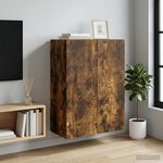 vidaXL Armoire Murale Chêne fumé 66 x 34 5 x 90 cm Bois d'ingénierie