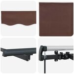 vidaXL Auvent Rétractable Marron 250 x 200 cm Polyester et Aluminium