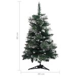 vidaXL Sapin de Noël artificiel avec support Vert et blanc 60 cm PVC