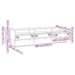 vidaXL Meuble TV noir 202x39x43 5 cm acier laminé à froid