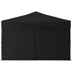 vidaXL Tente de réception pliable avec parois Noir 3x3 m