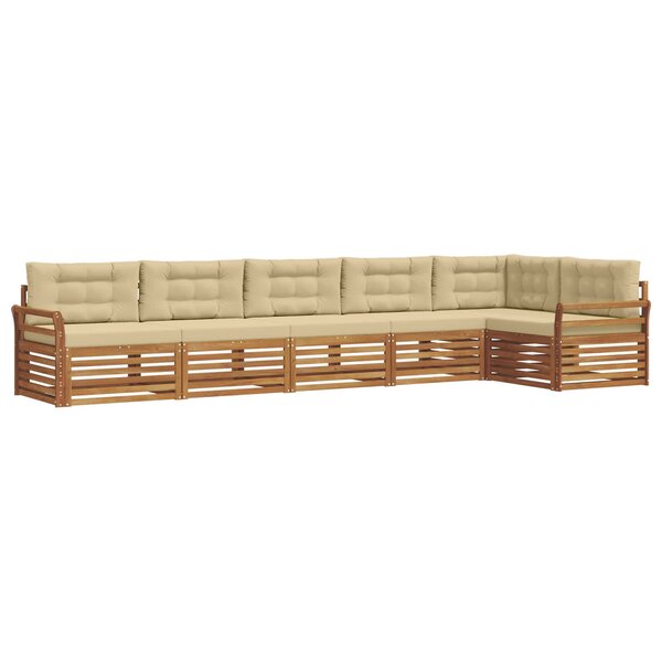 vidaXL Ensemble de canapés d'extérieur 6 Pièces Naturel et Beige