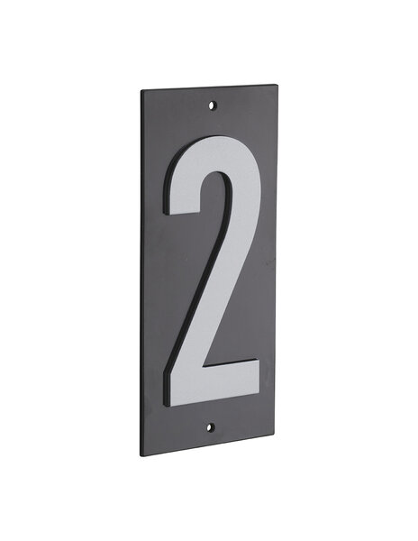 THIRARD - Plaque de signalisation 2  marquage blanc sur fond noir  panneau ABS à visser  56x120mm - THIRARD