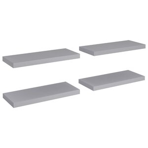 vidaXL Étagères murales flottantes 4 Pièces Gris 60x23 5x3 8 cm MDF