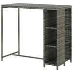 vidaXL Table de bar avec rangement Gris 120x60x110 cm Résine tressée
