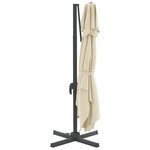 vidaXL Parasol cantilever à double toit Blanc sable 400x300 cm
